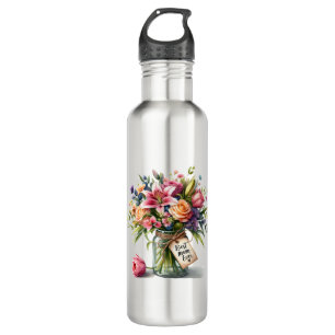 Mother's Day Best Mom Ever in Watercolor 710 Ml Water Bottle