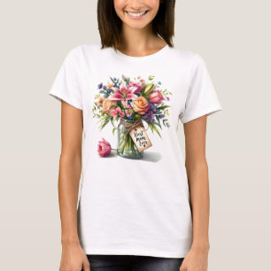 Mother's Day Best Mom Ever in Watercolor  T-Shirt