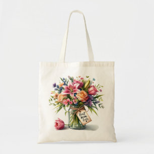 Mother's Day Best Mom Ever in Watercolor Tote Bag