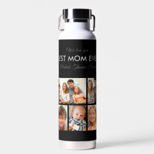 Mothers Day Best Mom Ever Trendy Photo Collage Water Bottle