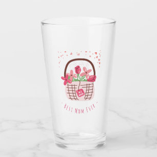 Mother's Day,Best Mom Ever, with Beautiful Flower Glass