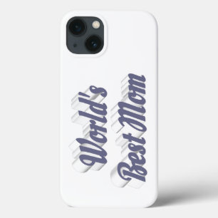 Mothers Day Best Mom grey text iPhone 13 Case