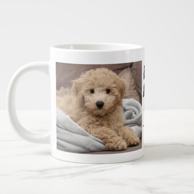 Mother's Day Best Mom..Personalized two dog photo Large Coffee Mug (Left)