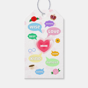 Mothers Day Best Mom Word Clouds Queen Crown Love Gift Tags