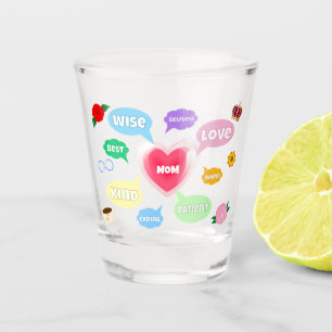Mothers Day Best Mom Word Clouds Queen Crown Love Shot Glass