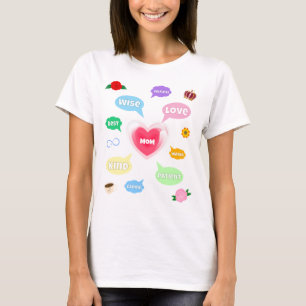 Mothers Day Best Mom Word Clouds Queen Crown Love T-Shirt