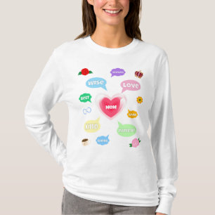 Mothers Day Best Mom Word Clouds Queen Crown Love T-Shirt
