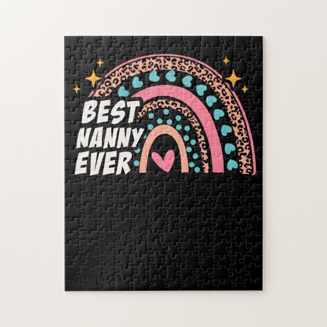 Mothers Day Best Nanny Ever Unicorn Mother Rainbow Jigsaw Puzzle (Vertical)