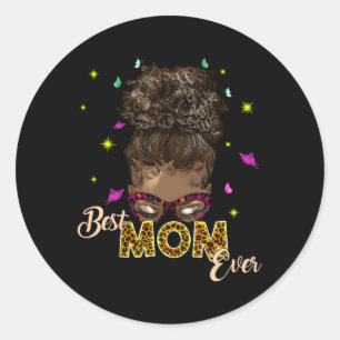 Mothers Day Black Africa American Best Mom Ever Classic Round Sticker