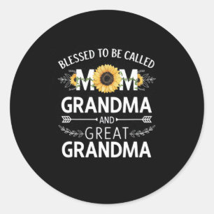 Mother's Day Blessed To Be Called Mom Grandma Grea Classic Round Sticker