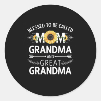 Mother's Day Blessed To Be Called Mom Grandma Grea Classic Round Sticker
