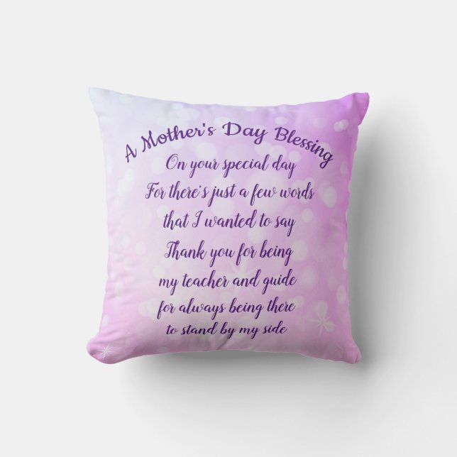 Mother's Day Blessing Throw Pillow (Front)