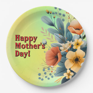 Mother's Day Boho Flowers Clipart-61983 Keychain Paper Plate