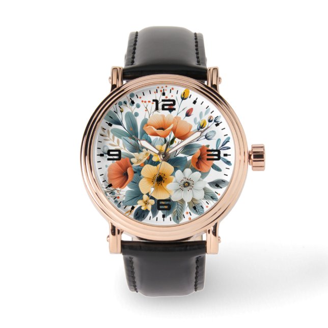 Mother's Day Boho Flowers Clipart-61983 Watch (Front)