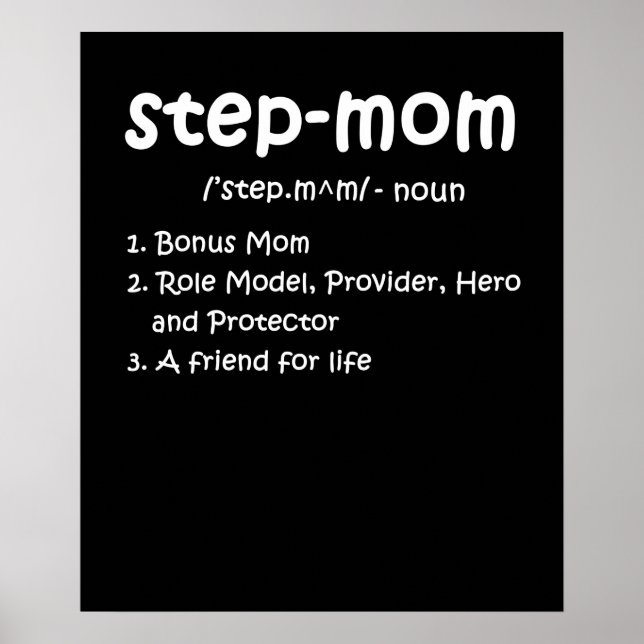Mothers Day Bonus Mom Friend For Life Step Mom Poster (Front)