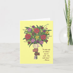 Mother's Day Bouquet Flowers Little Hands Mom Card