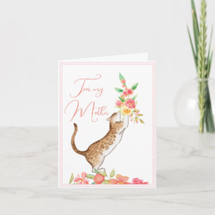 Mother's Day Bouquet From the Cat Greeting Card