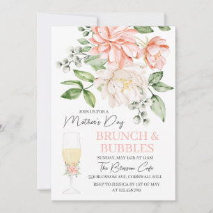Mother's Day Brunch & Bubbles Floral Invitation