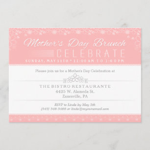 Mother's Day Brunch Celebration Invitation - Pink