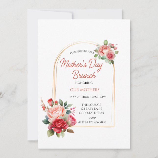  Mother's Day Brunch Invitation (Front)