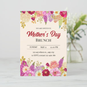 Mothers Day Brunch Invitation, Floral Mother's day Invitation