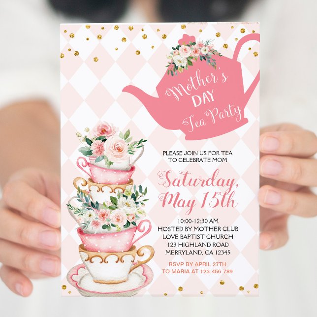 Mother's Day Brunch Tea Party Floral Invitation (Creator Uploaded)