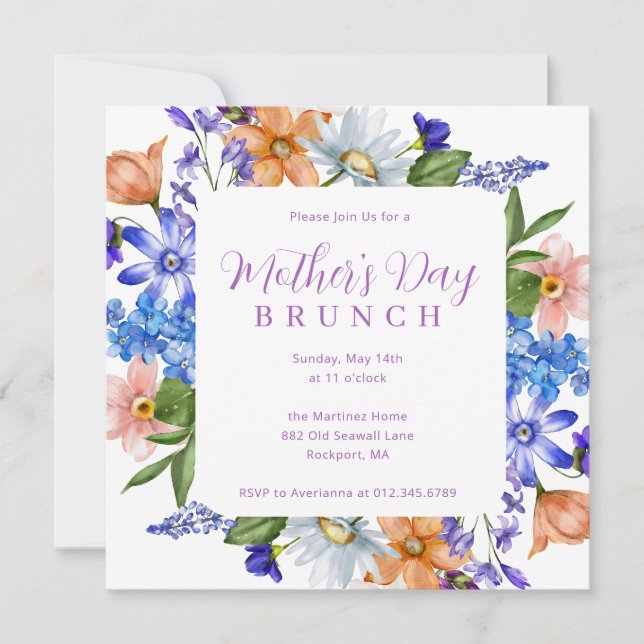 Mother's Day Brunch Wildflower Invitation (Front)