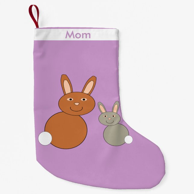 Mothers Day Bunnies Custom Christmas Stocking (Front)