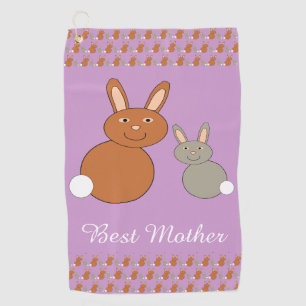 Mothers Day Bunnies Custom Golf Towel