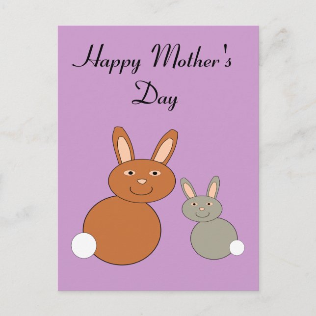 Mothers Day Bunnies Custom Postcard (Front)