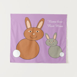 Mothers Day Bunnies Custom Tapestry