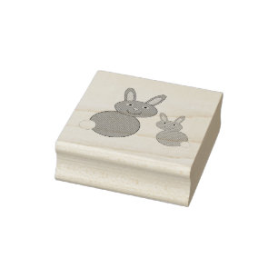 Mothers Day Bunnies Wood Art Stamp