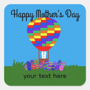 Mother's Day Bunny Hot Air Balloon #2 Stickers