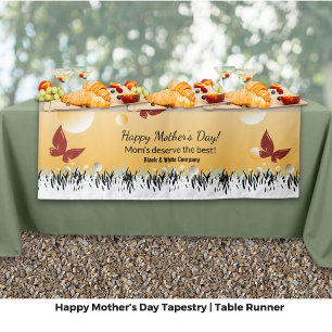 Mother's Day Butterflies Presentation Table Runner Tapestry