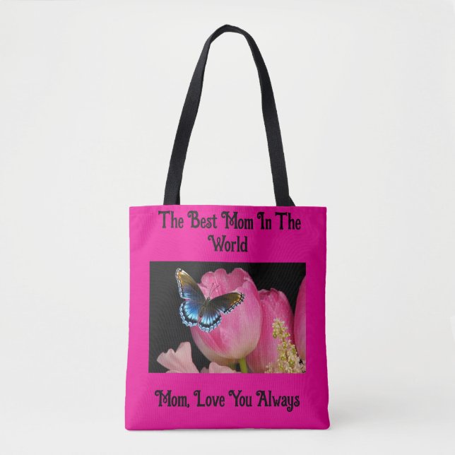 Mother's Day Butterfly And Flowers Tote Bag (Front)