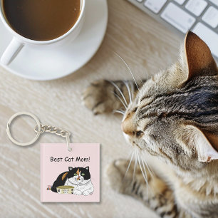Mothers Day Calico Cat Keychain
