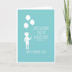 Mother's Day Card Bible Verse Boy Silhouette