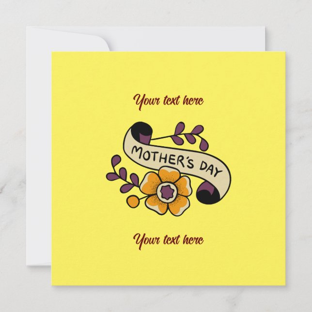 Mother's Day card - customize the words (Front)