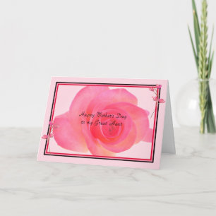 Mother's Day Card for Aunt with Pink Rose