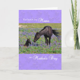 Mother's Day Card for both Moms - Mare with Foal