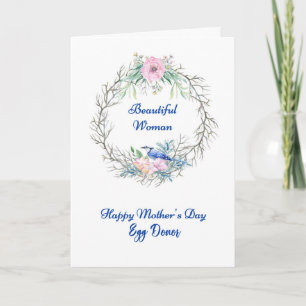 Mother's Day Card for Egg Donor with Floral Wreath