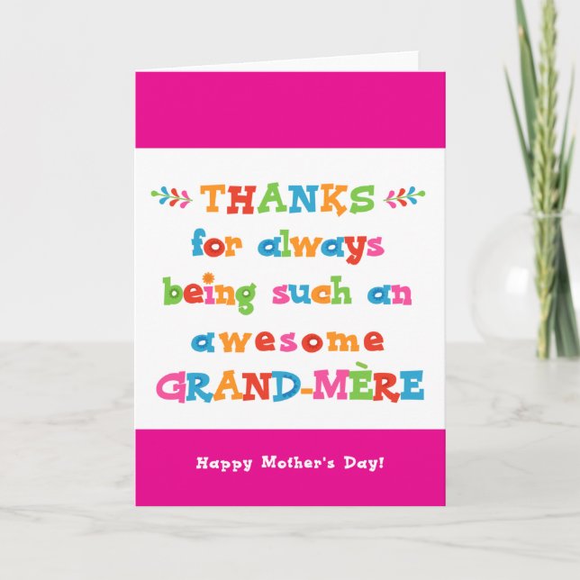 Mother's Day Card for Grand-Mère (Front)