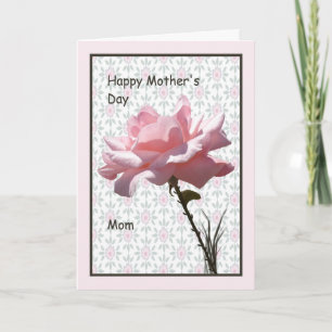 Mother's Day Card for Mom with Pink Rose