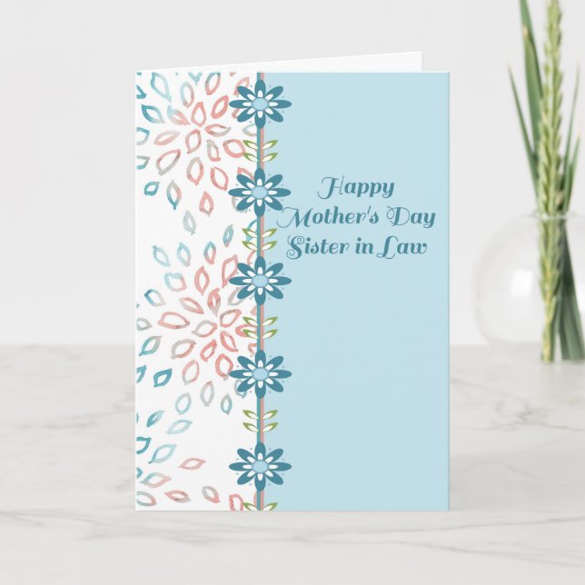 Mother's Day Card for Sister in Law with Flowers (Front)