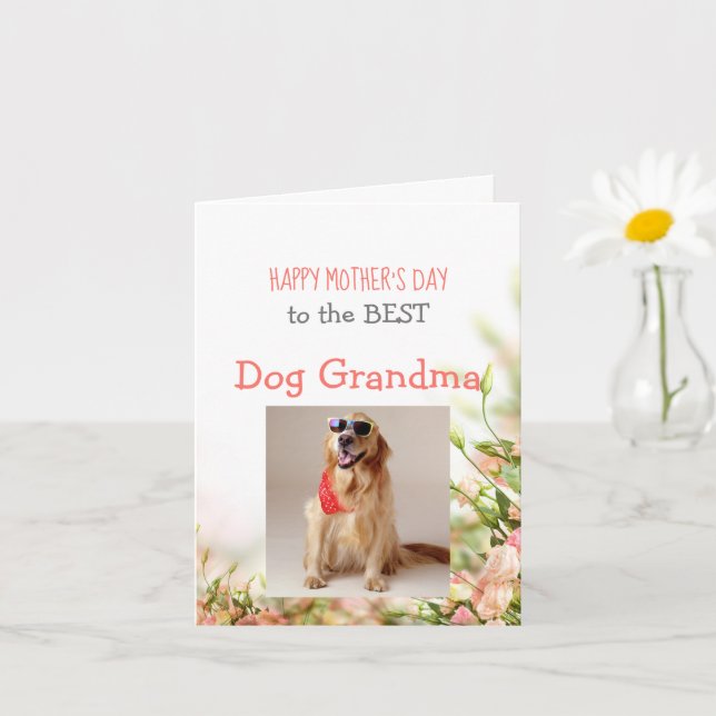Mothers Day Card from Dog to Dog Grandma (Small Plant)
