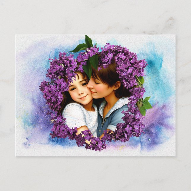 Mothers Day Card Lilacs Personalized Photo Frame (Front)