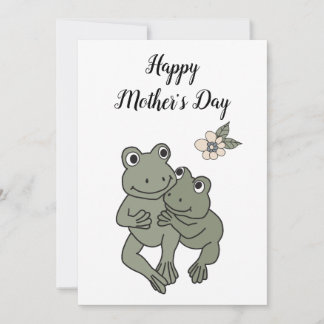 Mother's Day Card Mama Frog and baby