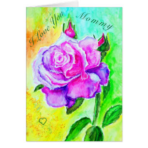 Mother's Day Card Painting Rose - For Mom
