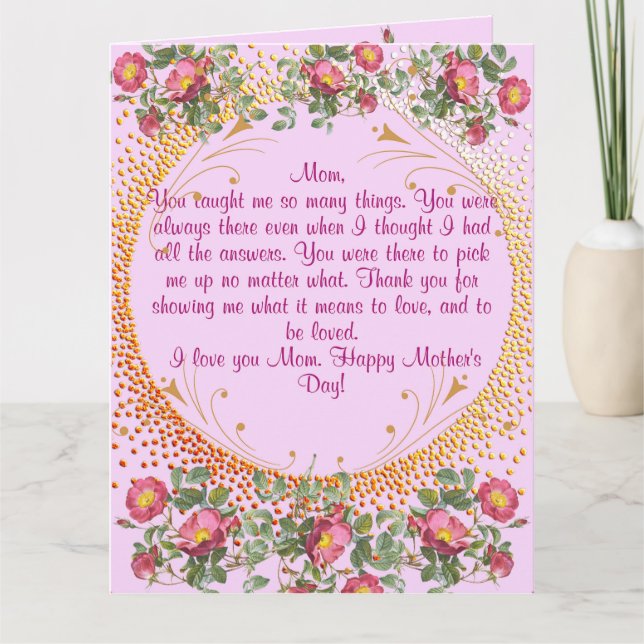 Mother's Day Card Vintage Flowers (Front)