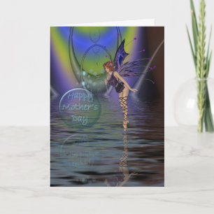 Mother's Day card with fairy and bubbles over wate